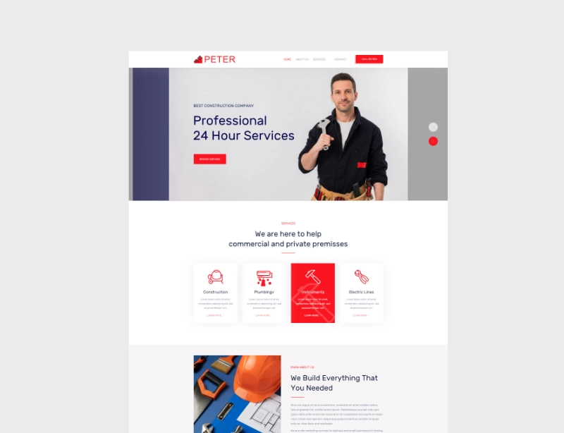 One page site - annual plan